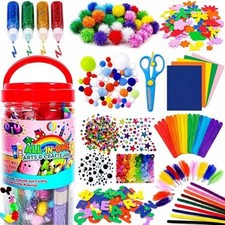 Arts and Crafts Supplies for Kids - Toddler DIY School Craft Set