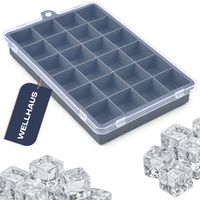 NEU Wellhaus Silikon EiswüRfelform Mit Deckel 24 WüRfel Stapelbar