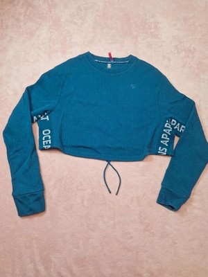 Damen Crop Top Ripp Blau Größe S Oceans Apart Sport Fitness K7M2 #K7M2