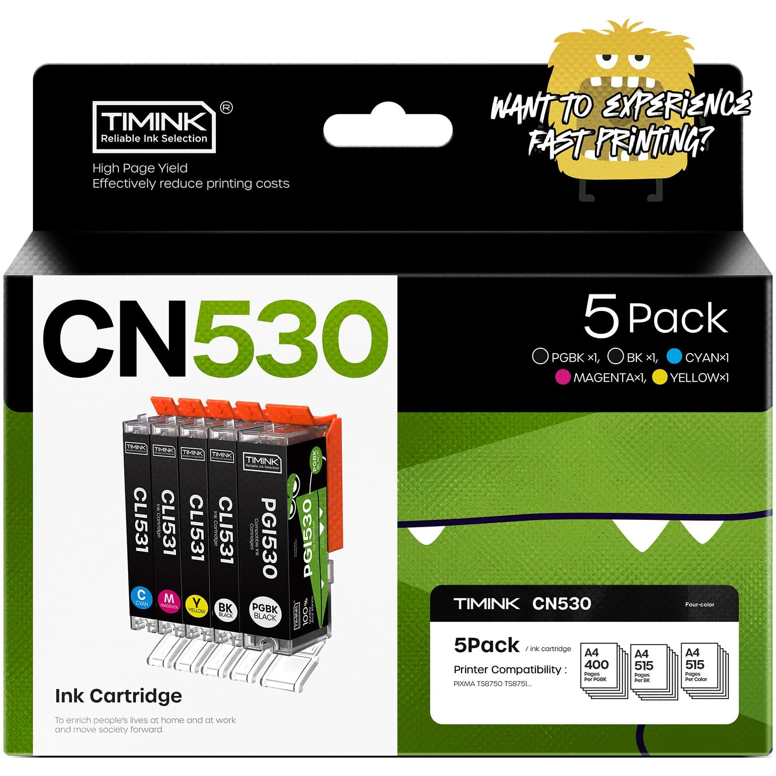 Cartouche PGI-530 CLI-531XL lot de 5 pour imprimer de gros volumes de documents textuels