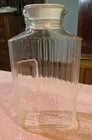 Vintage Anchor Hocking 2 Qt Glass Refrigerator Pitcher White Lid Ribbed MCM USA