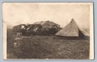 WW1 RPPC British Mark 1 Male Tank Military Camp Horses Tent Trenches Postcard