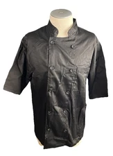 Code M Men’s Chef Coat Jacket Medium Black – Professional Cooking Uniform