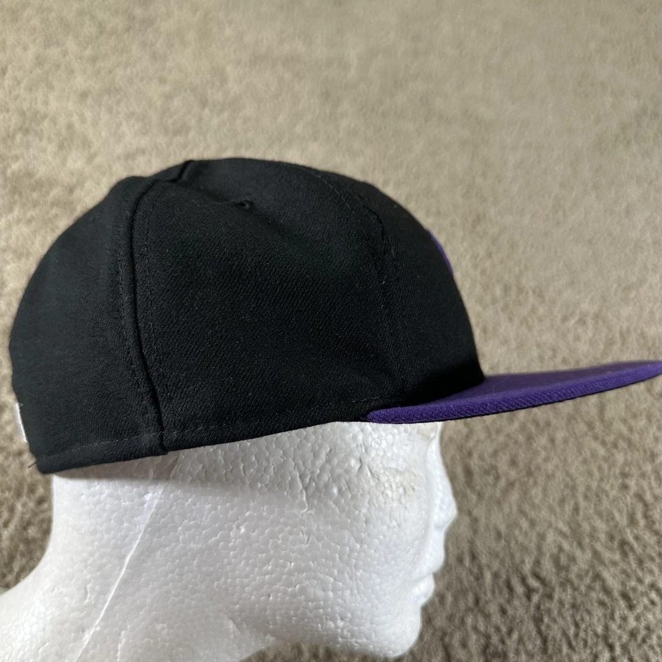 Colorado Rockies Hat Cap Fitted Mens 7 1/8 Black Purple MLB Baseball New Era USA - Image 4 of 4