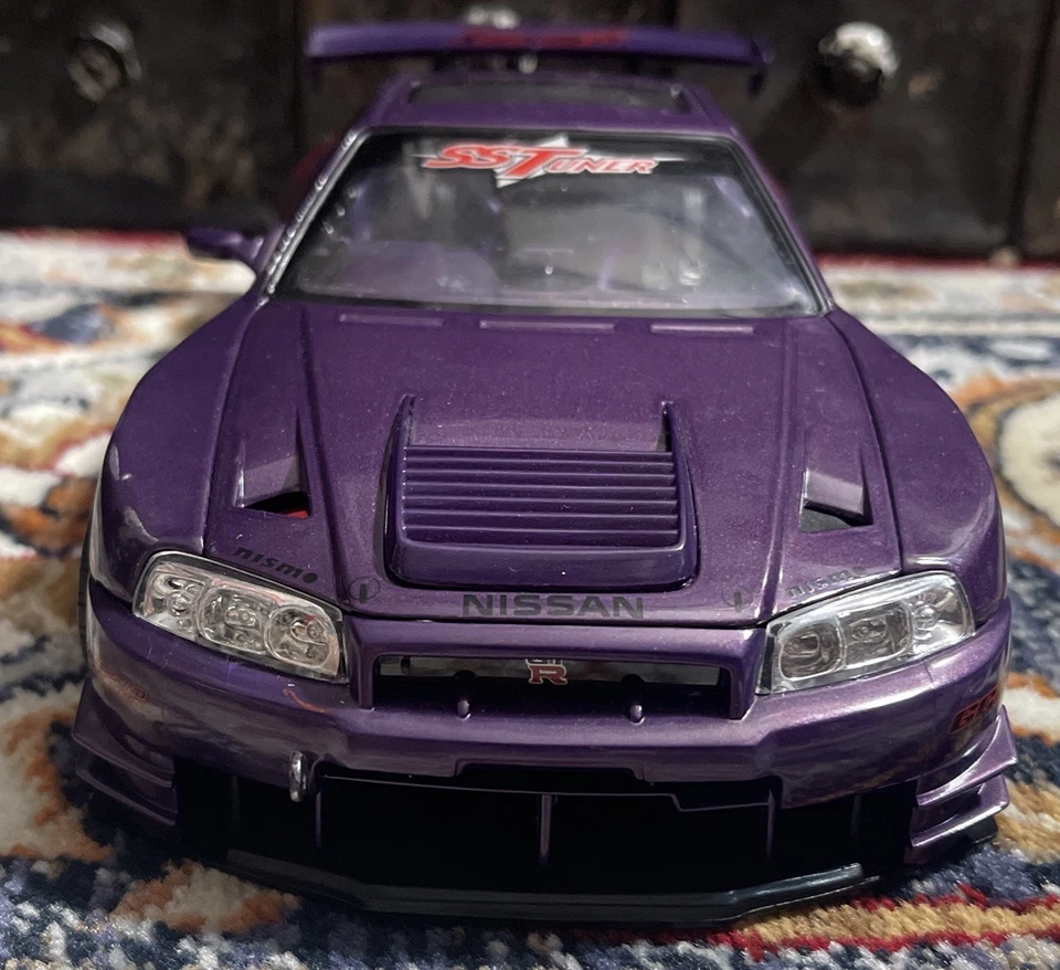 VTG Muscle Machines 2000 Nissan Skyline GTR Purple 1:18 Die Cast SS Tuner READ - Image 2 of 4