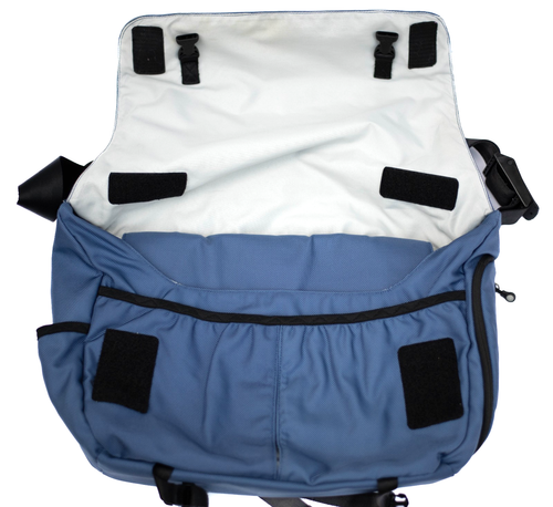 Patagonia Critical Mass 16” Messenger Laptop Bag Blue Nylon Padded NREL Logo - Picture 12 of 16