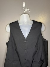 Edwards Suit Vest Mens XL Black 4 Button Classic Formal Uniform Style 7490-010