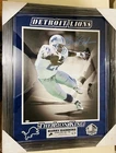 Barry Sanders Signed Poster Custom Frame W/COA! Width 23in x Length 29in