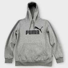PUMA Essentials No 1 Logo Hoodie Mens S Gray Pullover Athletic Streetwear Sporty