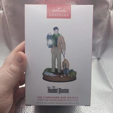 HALLMARK 2024 Haunted Mansion Collection The Caretaker and His Dog Ornament NEW