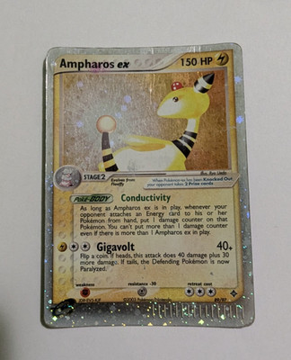 Pokemon AMPHAROS EX 89/97 2004 DRACHE HOLO RARE - ENG EXC / LP