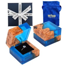 Wedding Ring Box, Handmade Wooden Ring Bearer Box for Proposal, Elegant Vinta...