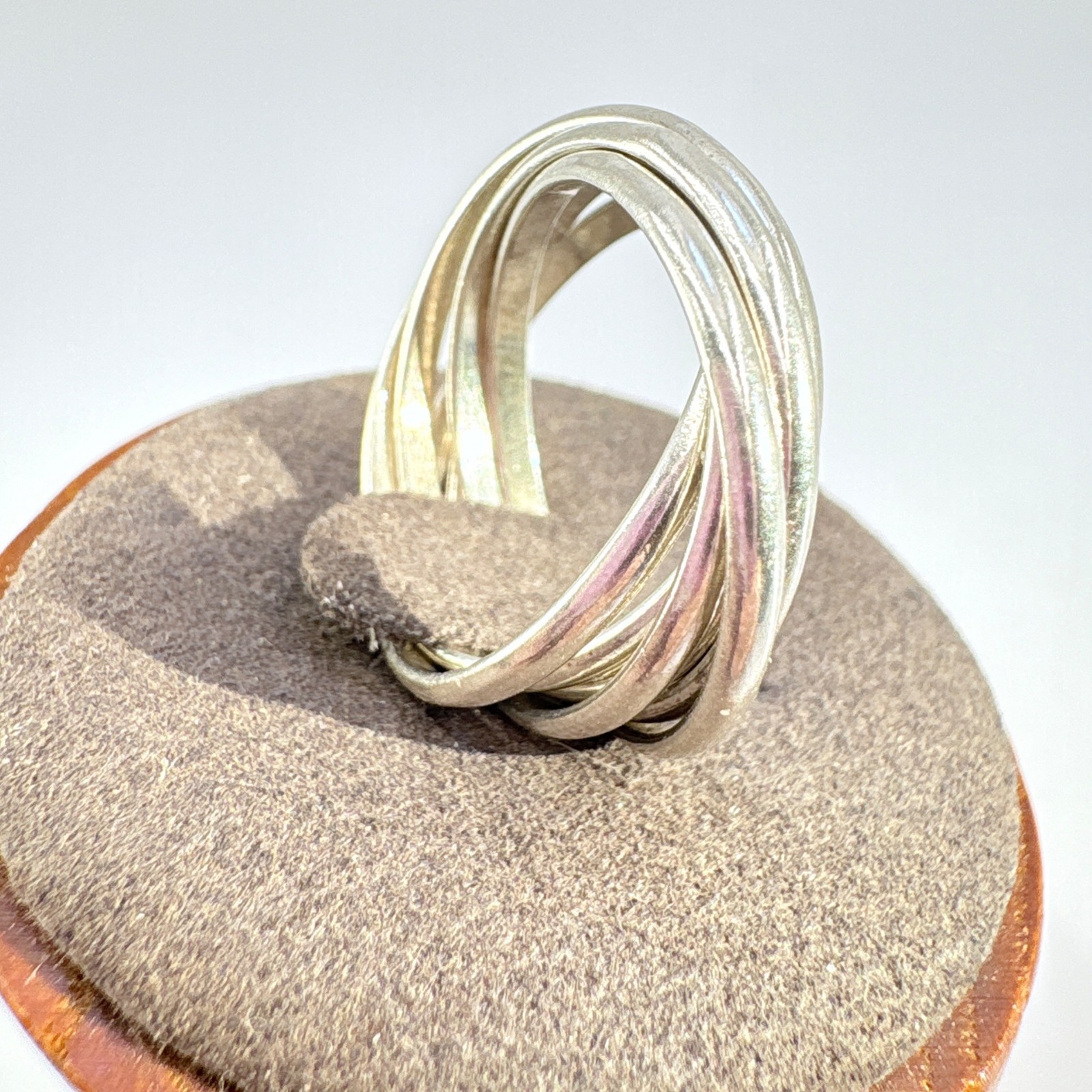 VTG Sterling Silver 925 Interlocking Rolling Ring… - image 3