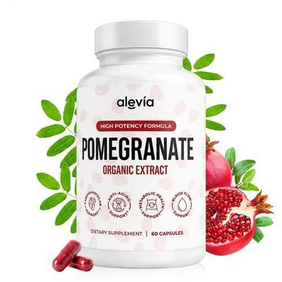 Alevia Pomegranate Capsules *60 Organic Extract Antioxidant Immune Heart Support