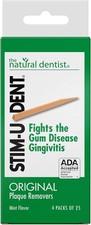 Stim-U-Dent Plaque Removers 4 Packs of 25 Picks/Pack 100 Picks - Mint Flavor