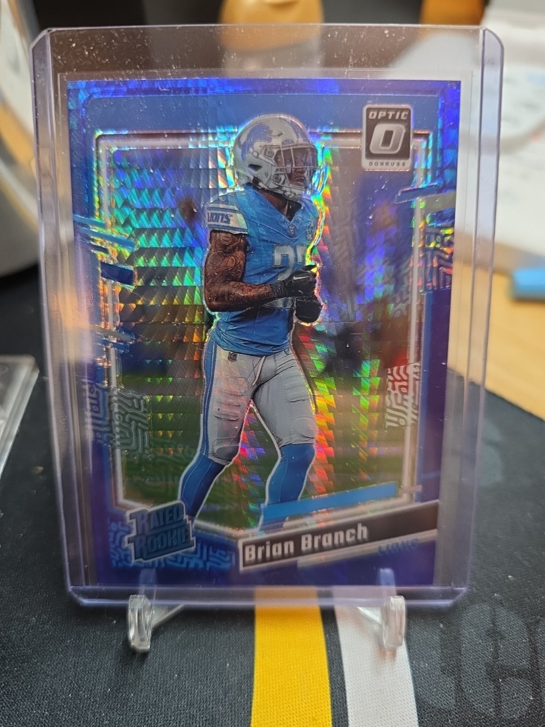 2023 DONRUSS OPTIC RATED ROOKIE BRIAN BRANCH #233 BLUE HYPER PRIZM RC LIONS NT2