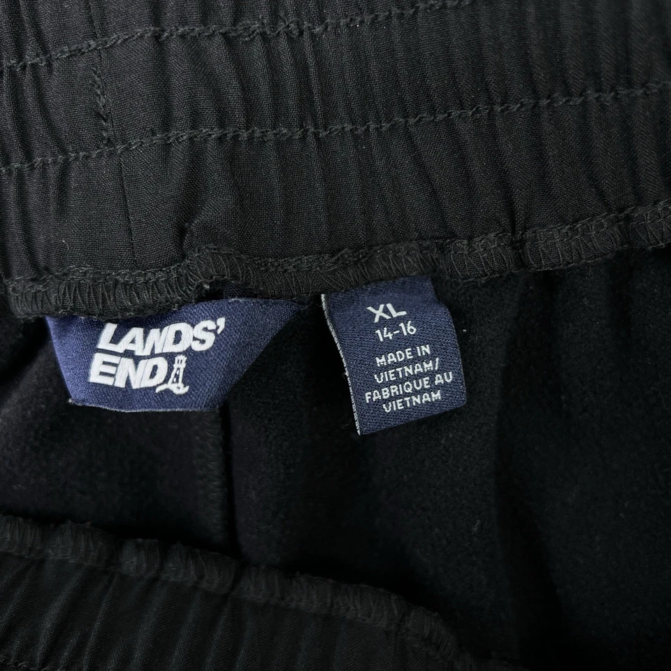 Lands' End Tech Fleece Cargo Pants Boys XL Black Sweatpants 528625 - Image 2 of 4