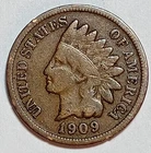 Indian Head Penny Lot of "1" VERY NICE 1909 GOOD OR BETTER°$ FREE SHIPPING $#945