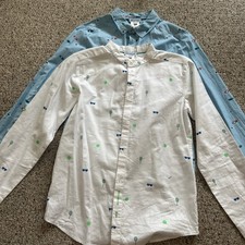 Jacadi Paris Dress Shirts Canoe Tennis Racket White Blue Lot Of 2 Dress Shirt