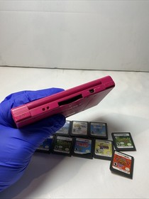 NINTENDO DSi Hot Pink Handheld Game Console With Games Lot of 10