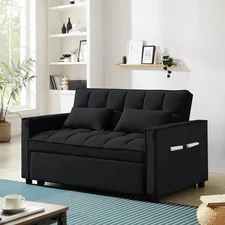 Lunale 4-in-1 Convertible Futon Sofa Bed, Pull Out Couch Beds Loveseat Sleeper