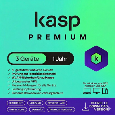K PREMIUM Total Security 2026 3 Geräte / PC 1 Jahr | VPN Passwort Manager 2027