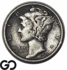 1928-D Mercury Dime, Choice XF++, Better Date