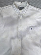 VTG Polo Ralph Lauren Mens XL The Big Shirt Blue Green Plaid Oxford Relaxed 90s