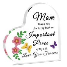 Gifts for Mom Acrylic Heart Keepsake Mothers Day Birthday Gifts for Mom from