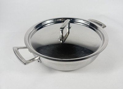 Le Creuset 3-lagige flache Kasserolle mit Deckel 26 cm Edelstahl spülmaschinenfest