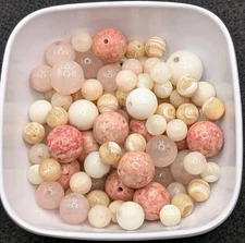 5oz Mystery Bead Soup Bag: Loose Gemstone 6-10mm DIY Craft Jewelry Beading🤍🩷