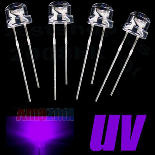 1000pcs x 5mm (395-400NM)straw hat LED Wide Angle light UV - 第 1/2 張圖片