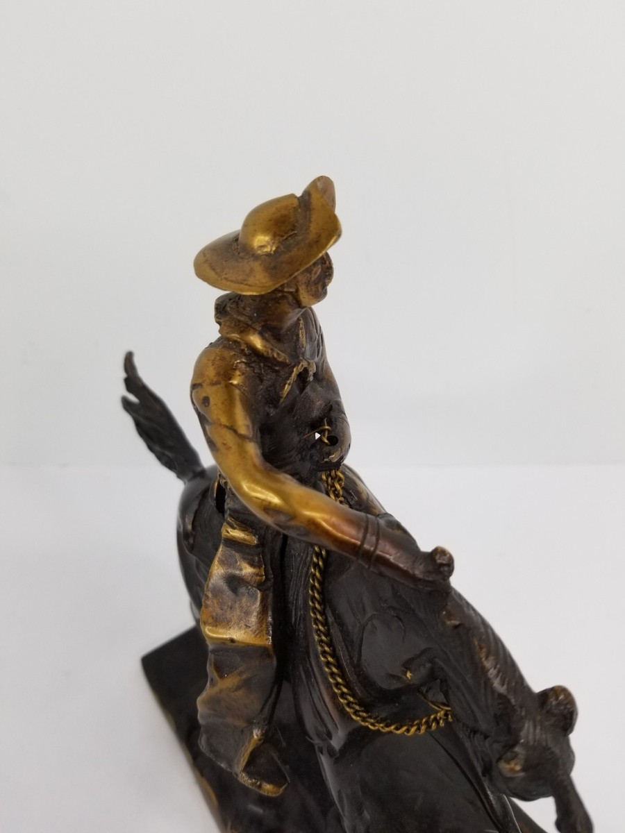 Solid Bronze “The Cowboy” Statue Sculpture by Frederic