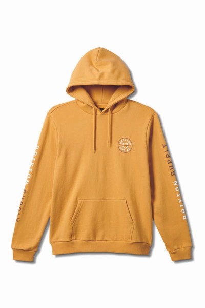 Brixton Crest Hooded Sweatshirt Bright Gold Gr: M Brixton-image