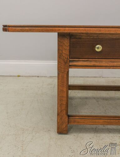F59918EC: DREXEL 2 Drawer Long Oak & Cherry Coffee Table - Picture 4 of 15
