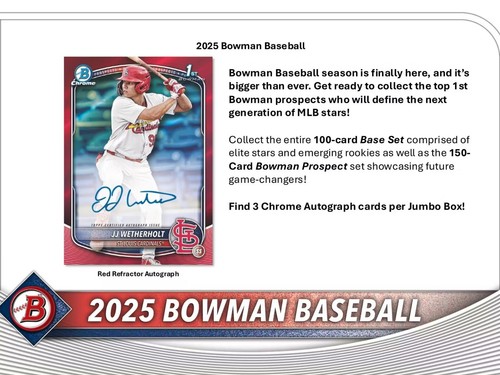 TAMPA BAY RAYS 2025 BOWMAN JUMBO BASEBALL 1/4 CASE 2 BOX TEAM BREAK #2