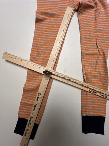 Oshkosh Pajama Pants Boys Size 8 Orange Gray Striped with navy cuffs - Picture 6 of 12