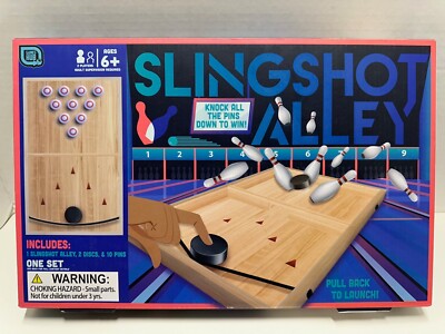 GAMES HUB SLINGSHOT ALLEY TABLE TOP GAME PULL BACK TO LAUNCH & KNOCK PINS DOWN