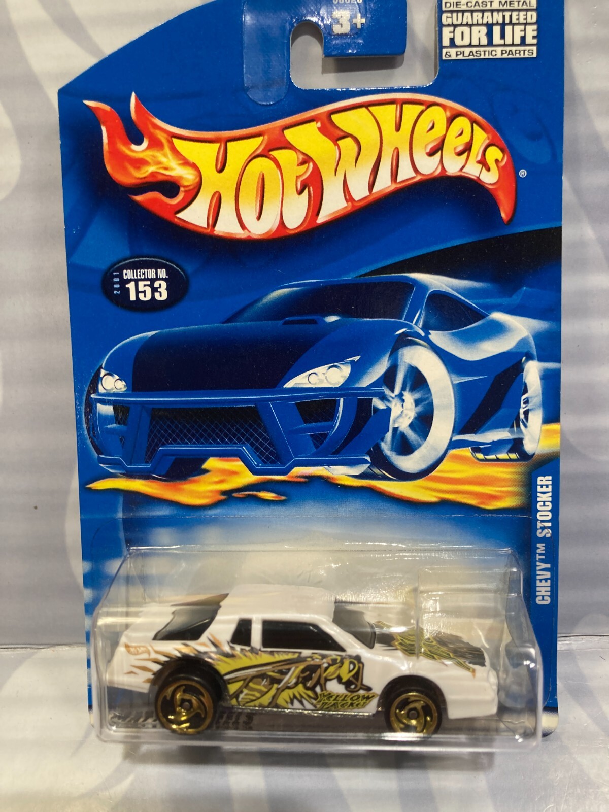 2001 HOT WHEELS  collector #153 = CHEVY STOCKER = WHITE