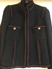 CHANEL VINTAGE 09A PARIS-MOSCOW TWEED BLACK JACKET IMPERIAL CC BUTTONS FR36-FR38