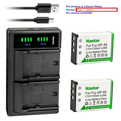 Kastar Battery LTD2 Charger for NP-85 HP T-500 T500 Speed HD-230Z AIGO AHD-Z50