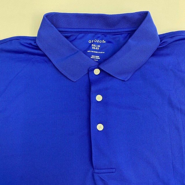 George Polo Shirt Mens XXL Blue Short Sleeve Casual Polyester Golf | eBay