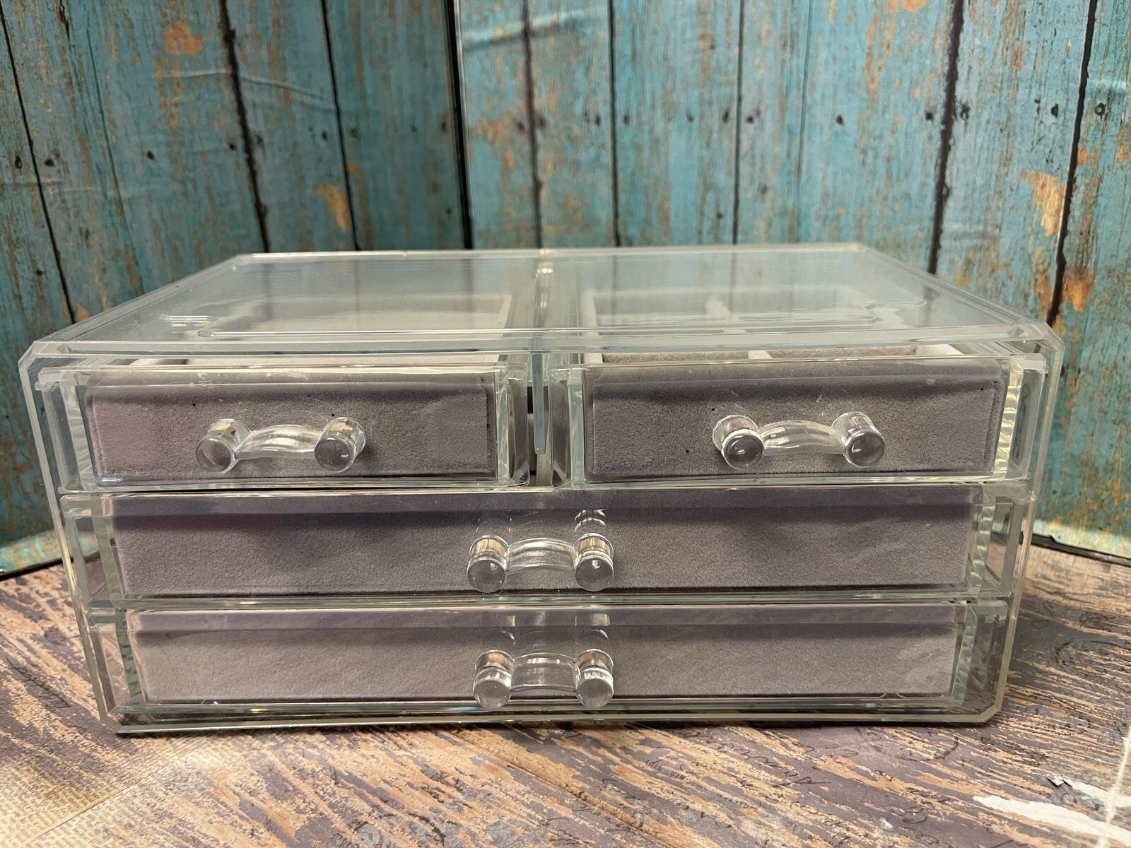 Jewelry Organizer with 5 Drawers Clear Acrylic Jewelry Box Stackable-image
