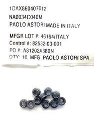 (10 PIECE LOT) NA0034C040M, PAOLO ASTORI NUT, SELF LOCKING, HEX