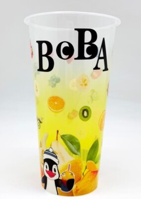 BOBA SLUSH CUPS, BUBBLE TEA CUPS, BUBBLE SLUSH CUPS, 20OZ, Boba Balls. 3,2kg, STROHHALM