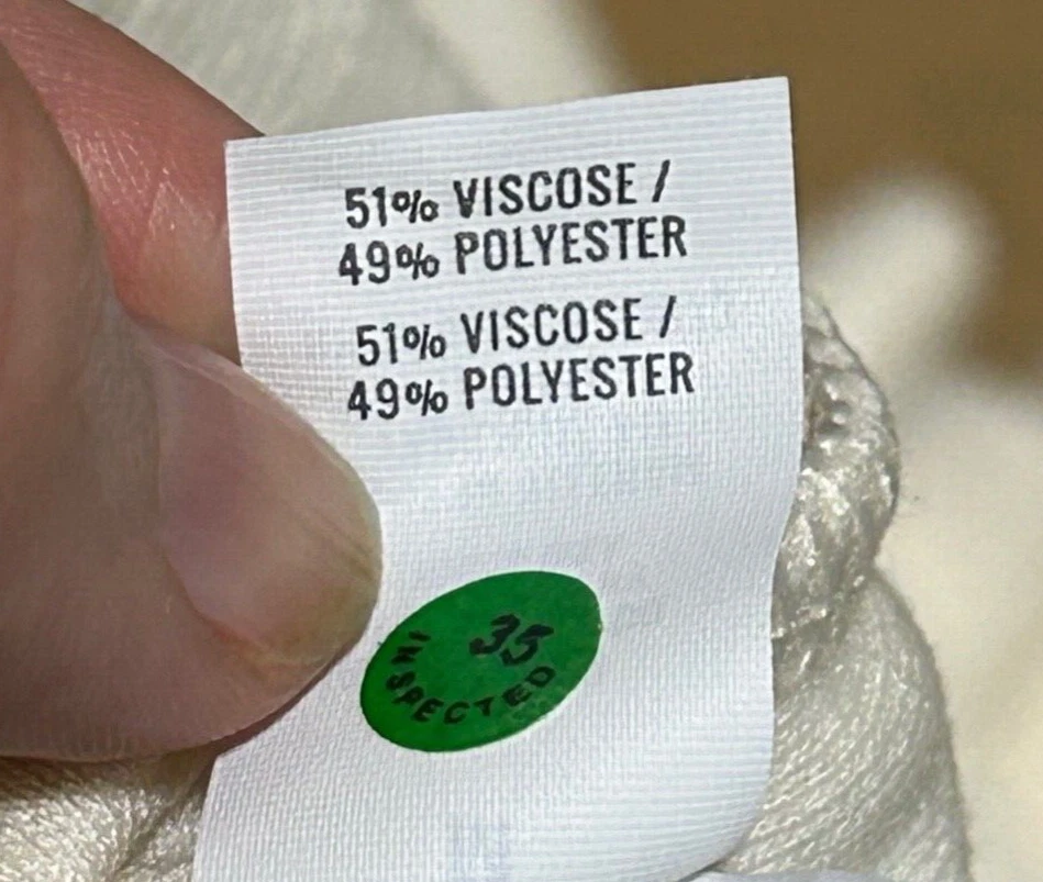 OFF WHITE Pullover in pile con scollo a V panna Aerie bianco e cappuccio nuovo con etichetta M