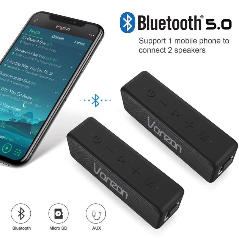 Vanzon Bluetooth Speaker IPX7 Pro-Portable Waterproof Speaker Ultra Base X5Pro-image