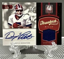 2012 Elite DOUG FLUTIE Game Used Patch Auto #/15 Throwback Threads🔥Bills Legend