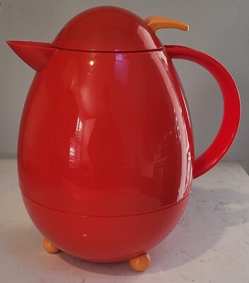 Hans Slany Design, Red Insulated Thermos Carafe Jug/Flask by Leifheit Vintage