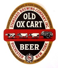 IRTP Standard Brewing Co OLD OX CART BEER beer label NY 32oz 